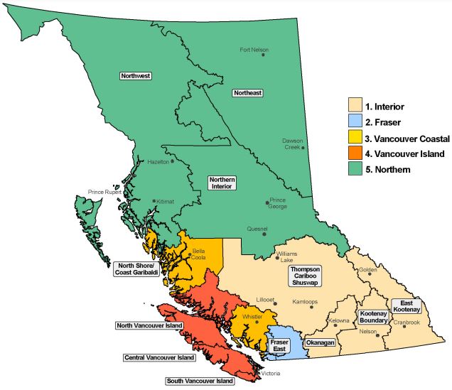 FNHA regions map